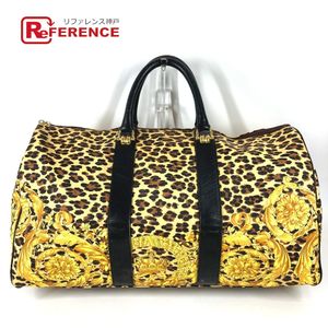 VERSACE Vintage Leopard Print Boston Bag