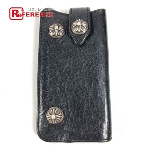 CHROME HEARTS 열쇠 고리가있는 로고 크로스볼 키 케이스