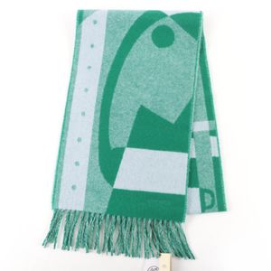 全新愛馬仕 Lady Steady Go 羊絨圍巾，100% 羊絨，薄荷綠/冰川白顏色圍巾，男士款，附原廠盒