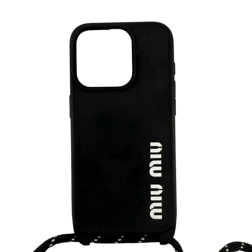 miu miu iPhone15ケース ブラック スマホアクセサリー ミュウミュウ