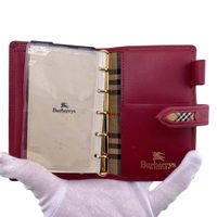 【중고】Burberrys 버버리즈 체크 수첩 커버 브랜드 RED