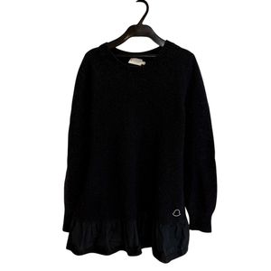 [Pre-owned] MONCLER MAGLIONE TRCICOT GIROCOLLO Frill Knit Dress in Black