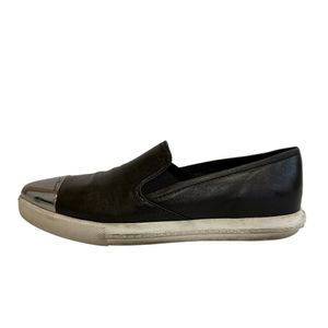 [Pre-owned] MIUMIU Miu Miu 23.5 Metal Toe Slip-Ons in Black