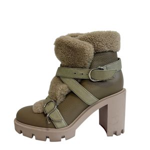 Pre-owned Christian Louboutin Pole Chic 70 Boots in Beige