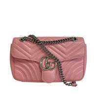 中古】GUCCI グッチ 443497 ダブルG キルティング スモール チェーン 