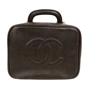 二手香奈兒 Coco Mark 兩用魚子醬皮肩包/斜背包，ブラウン