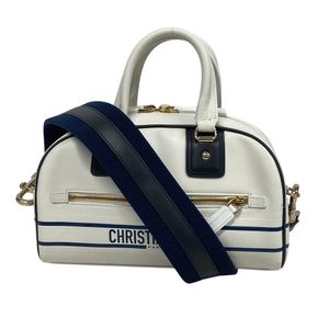 二手Christian Dior 克里斯汀·迪奧保齡球包 83-MA-0212X Vibe 手提包，白色