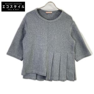 Marni [Excellent Condition/Domestic Authentic] FLJE0062D0 Asymmetrical Random Pleated Pullover Top, Size 38 [Pre-owned]