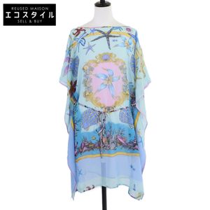 Versace [Excellent Condition] Underwater Barocco 100% Silk Chiffon Size 44 [Pre-owned]
