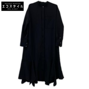 Adore 531-3240960 Black Long Sleeve Shirt Compact 2-Way Dress, Size 38 (Pre-owned)