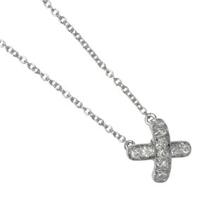 蒂芙尼 (Tiffany & Co.) 十字绣项链，Pt950 铂金 x 钻石，约 3.85 克，女士款 [二手]
