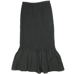 BEAUTY&YOUTH UNITED ARROWS Cellulose Nylon Shirred Long Skirt, Washable, 1624-105-3685, Free Size, BLACK. [Pre-owned] [BEAUTY&YOUTH UNITED ARROWS]