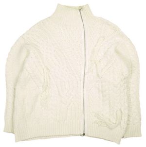 RBS Ray BEAMS 2022AW Cable Asymmetrical Zip Cardigan 61-15-0066-370 Free OFF WHITE Knit Top [Pre-owned] [RBS Ray BEAMS]