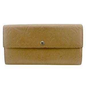【중고】 LOUIS VUITTON 루이비통 포르토포이유사라 모노그램 매트 긴 지갑 지갑 지갑 브랜드 카드 넣어 동전 지갑 베이지