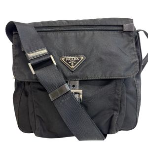 【중고】PRADA 프라다 삼각 로고 Plate 가방 가방 대각선 어깨걸이 브랜드 블랙