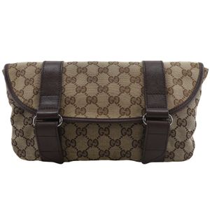 Gucci GUCCI 腰包/斜挎包 145851 GG帆布米色魔术贴腰包 男士 [二手]