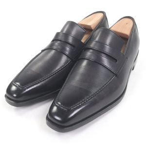 Mint condition □ BERLUTI Berluti Demejour Andy Patina Leather Coin Loafers Penny Loafers Nero Grigio 6.5 With dust bag Men's