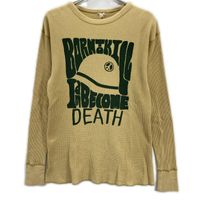 Freewheelers Yellow x Green Cotton BORN to KILL Print Long Sleeve Thermal Cutsew [Used]