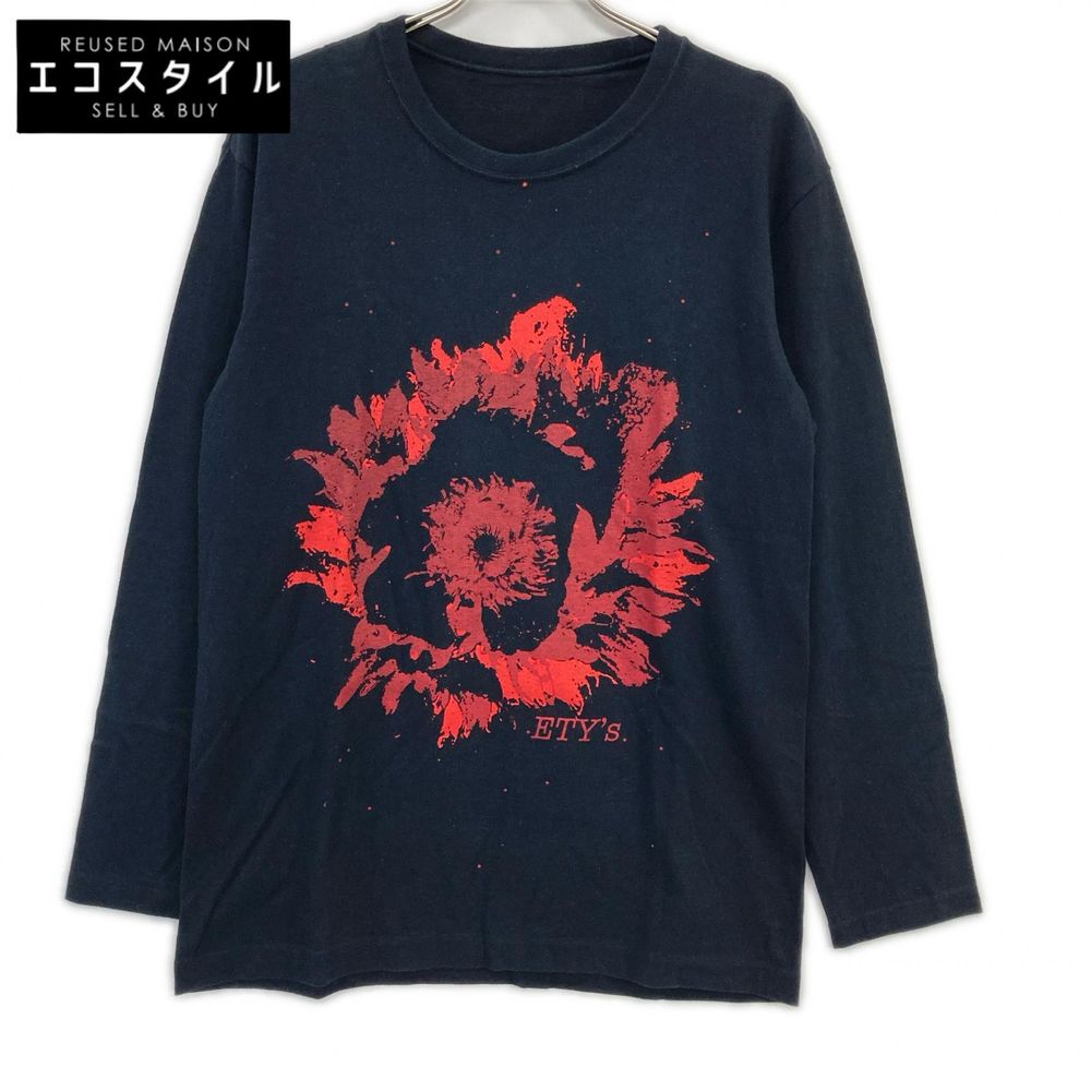 Site Black x Red Cotton Front Print Long Sleeve Cutsew 3 [Used]