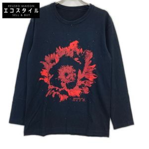 Site Black x Red Cotton Front Print Long Sleeve Cutsew 3 [Used]