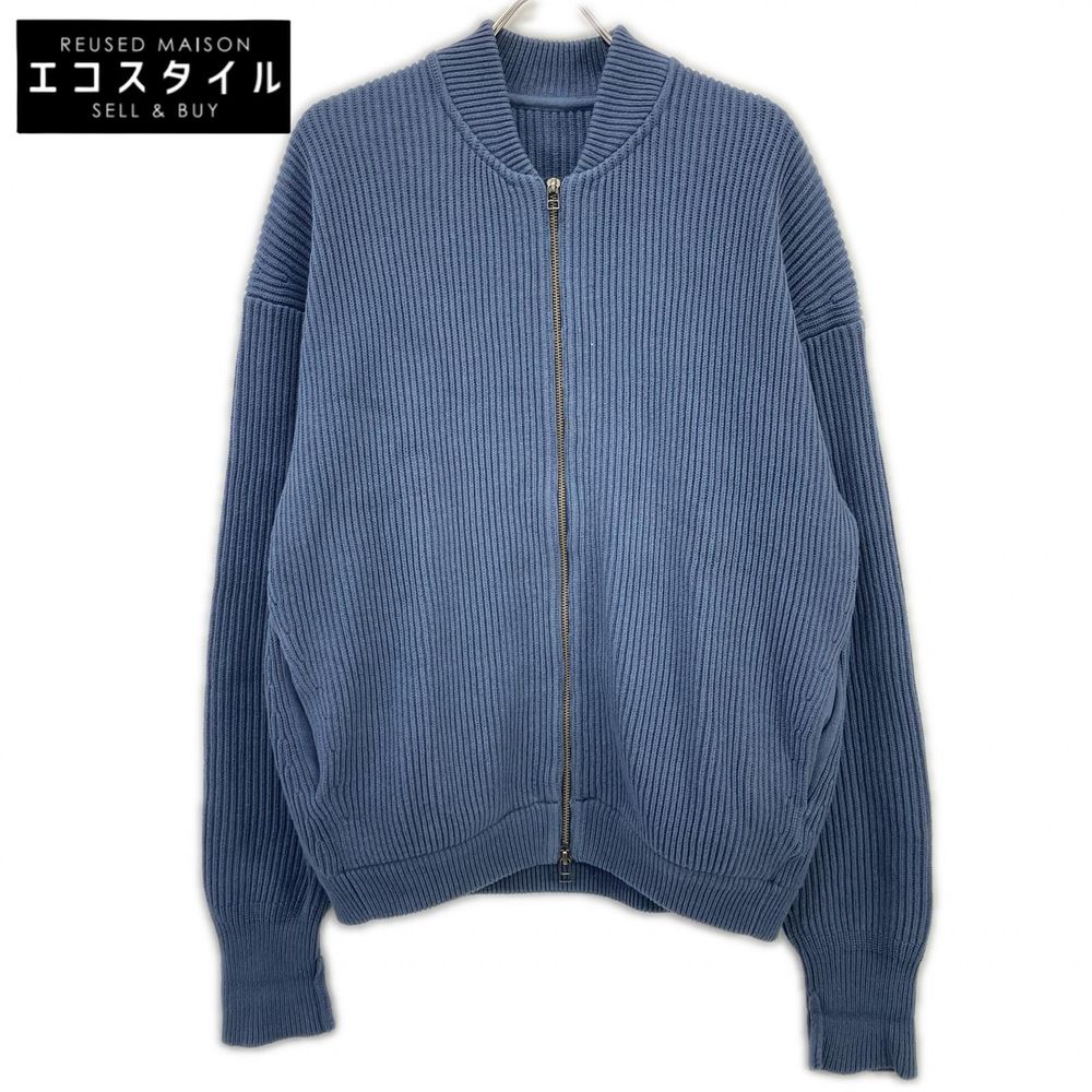 Crepuscule 1903-011 Blue Rib Stitch Zip Cardigan Size 2 [Used]