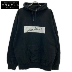 Nanamica SUHF985 Black x White Logo Print Sweat Hoodie Pullover XL [Used]