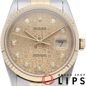 Rolex Datejust Men's Watch, 10-Diamond, Computer Dial, Datejust Mens 16233G(P), 18K Yellow Gold/Stainless Steel, Champagne Color Finish, 2000 Model, Excellent Condition [Pre-owned]