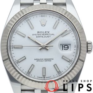 롤렉스 데이트 저스트 41 맨즈 시계 쥬빌리 Datejust 41 126334 상자 보증서 K18WG/SS 맨즈 시계 화이트 마무리 미품 【중고】