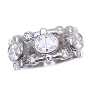 Excellent condition Dior oval-cut diamond 750WG ring, size #51, K18WG white gold, diamond jewelry, 1628 [Pre-owned] Dior