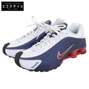 Nike SHOX R4 sneakers, like new, men's, navy/white, size 27.5cm, HQ1988-400 (used).