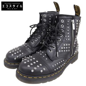 Dr. Martens Studded Atlas Leather 8-Hole Boots, Men's, Black, Size 8 (UK), Like New Condition, Item No. 31154001 [Used]