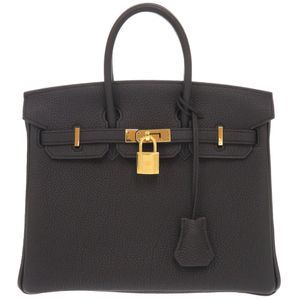 近全新愛馬仕 Birkin 25 Togo 黑色手提包，金色五金配件，雙印記（2024 年款）- 黑色，貨號 0221 [二手]