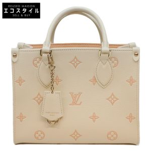 Louis Vuitton M28313 Milky White Peach Bicolor Monogram Unplant OnTheGo PM [Used]