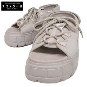 Miu Miu, excellent condition, 25SS, 5X418E, light beige, EVA sole, lace-up, chunky neoprene sandals, size 36 1/2 [Pre-owned]