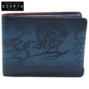 Berluti, like new, 2015 model, special order, silver patina, calligraphy, Scritto leather, bi-fold wallet [Used]