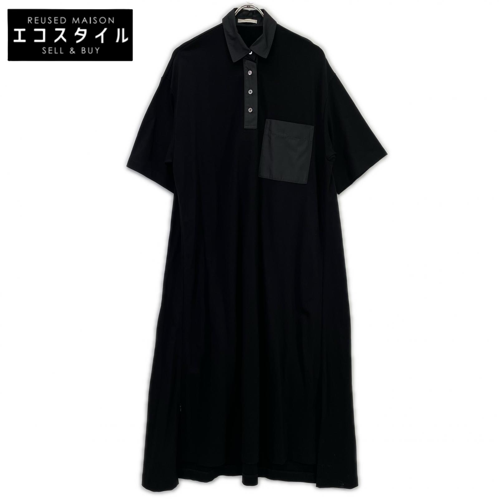Le Phil 534-0140409 黑色單口袋 Polo 衫連身裙 1 碼 [二手]