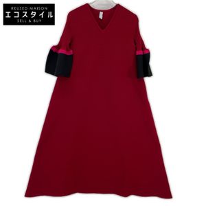 CFCL CF010KH034JP00 紅色 x 黑色聚酯陶藝短喇叭袖洋裝 1 碼 [二手]