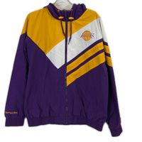 Mitchell & Ness NBA 洛杉磯湖人隊尼龍夾克，L 碼 [二手]