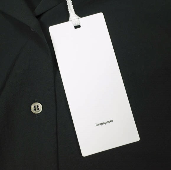 Graphpaper グラフペーパー 21SS 日本製 Matte Satin Open Collar Shirt マットサテン オープンカラーシャツ GL211-50091 00 BLACK 半袖 開襟 トップス【中古】【Graphpaper】 Graphpaper グラフペーパー 21SS 日本製 Matte Satin Open Collar