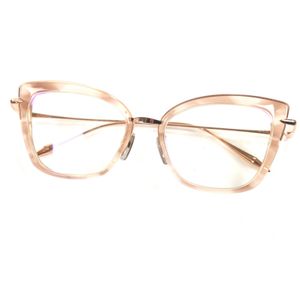 全新未使用商品 ▼ DITA DTX408 AMORLY 貓眼眼鏡淨CLEAR米色 粉紅色 金色 52□17-140 日本製造 男士 零售價 101,200日元