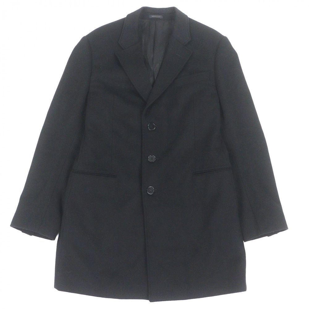 成色極佳 ▼ ARMANI COLLEZIONI T LINE 羊毛羊絨防水單件切斯特菲爾德大衣 黑色 52碼 正品男士