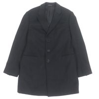 成色極佳 ▼ ARMANI COLLEZIONI T LINE 羊毛羊絨防水單件切斯特菲爾德大衣 黑色 52碼 正品男士