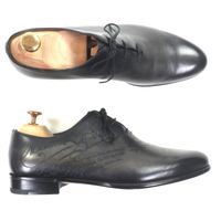 狀況極佳 ▼BERLUTI Berluti Alessandro Gale Scritto 皮革書法素麵繫帶牛津鞋，黑色，6.5 碼，附防塵袋，義大利製造，男款。