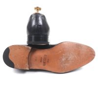 狀況極佳 ▼BERLUTI Berluti Alessandro Gale Scritto 皮革書法素麵繫帶牛津鞋，黑色，6.5 碼，附防塵袋，義大利製造，男款。