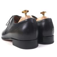 狀況極佳 ▼BERLUTI Berluti Alessandro Gale Scritto 皮革書法素麵繫帶牛津鞋，黑色，6.5 碼，附防塵袋，義大利製造，男款。