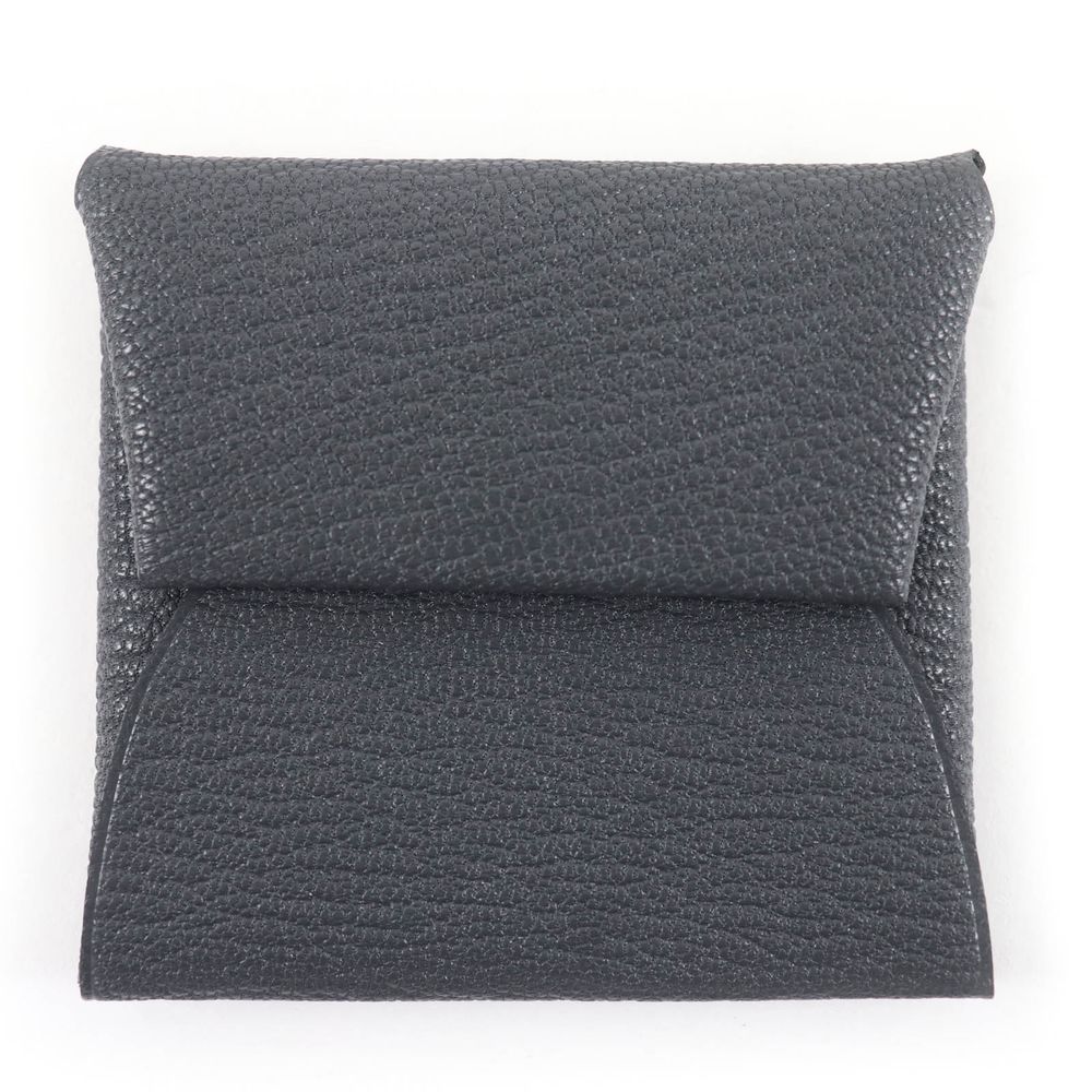 全新未使用☆愛馬仕 Bastia Verso Chevre Gris Misty Noir 零錢包，附 W 印記，含原廠盒，法國製造，女士款
