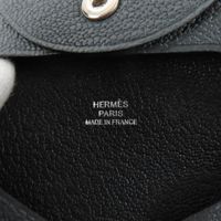 全新未使用☆愛馬仕 Bastia Verso Chevre Gris Misty Noir 零錢包，附 W 印記，含原廠盒，法國製造，女士款