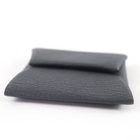 全新未使用☆愛馬仕 Bastia Verso Chevre Gris Misty Noir 零錢包，附 W 印記，含原廠盒，法國製造，女士款