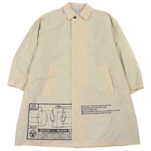 成色極佳 □ kolor 顏色 20WBM-C03137 印花圖案前開襟防水立顏色米色 1碼 日本製造 正品 男款