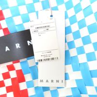全新未使用 ★ MARNI SHMH0002A0 皮革Logo貼片編織方形野餐包手提袋 多色可選 附防塵袋 女士